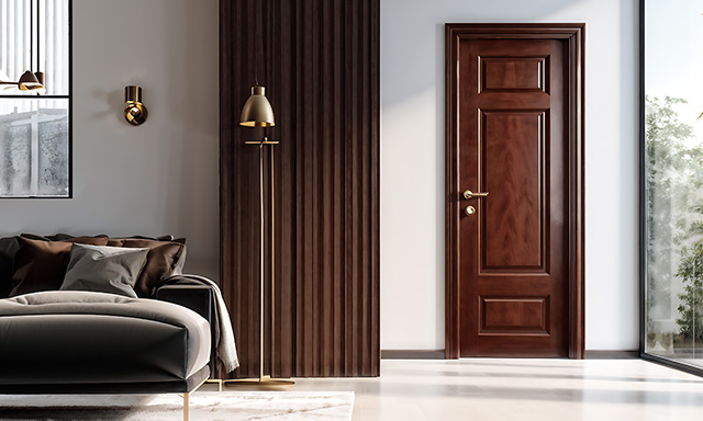 коричневая межкомнатная дверь